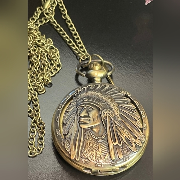 New beautiful Native American quartz pocket watch.  Choose color - Picture 8 of 8